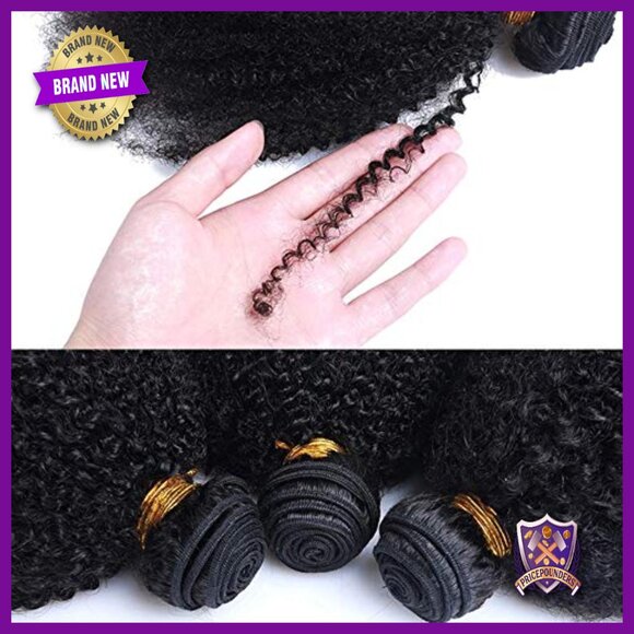 16 Inch Afro Kinky Curly Human Hair Bundles 3 Pack Virgin Unprocessed